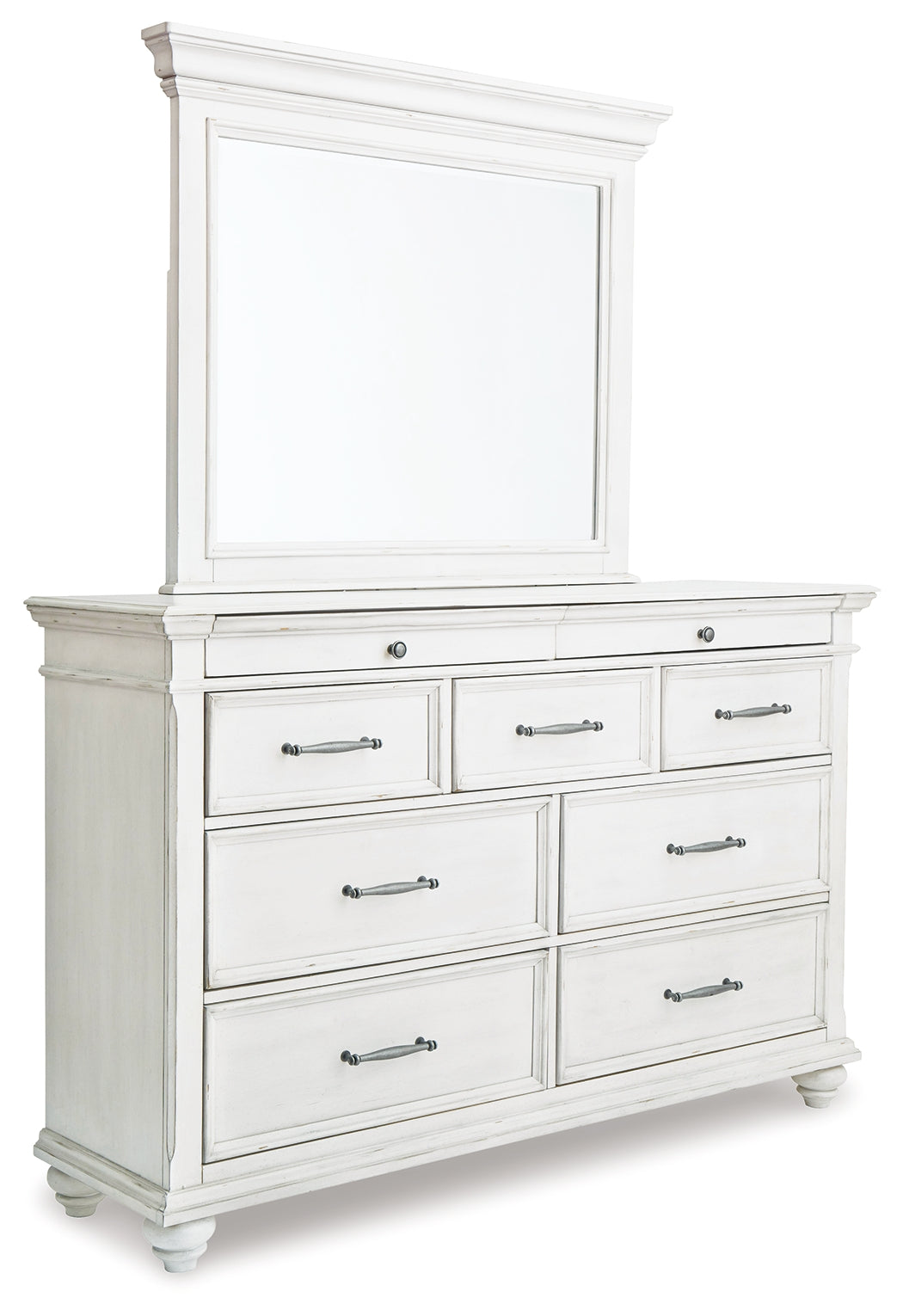 Furniture City Laplace - Ashley Furniture - Kanwyn Bedroom - Dresser and Mirror / Whitewash - B777B1