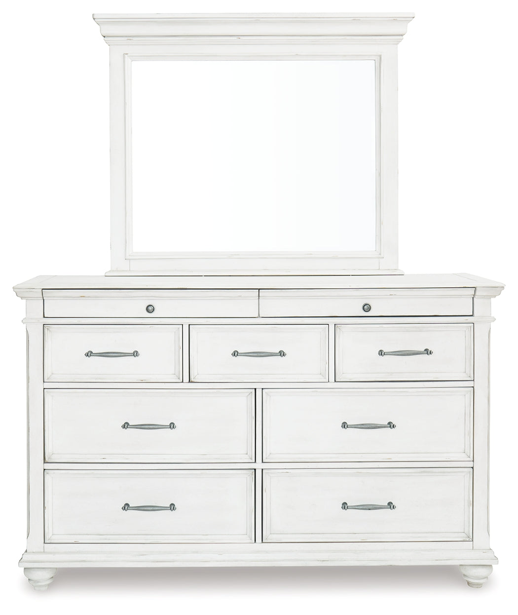 Furniture City Laplace - Ashley Furniture - Kanwyn Bedroom - Dresser and Mirror / Whitewash - B777B1