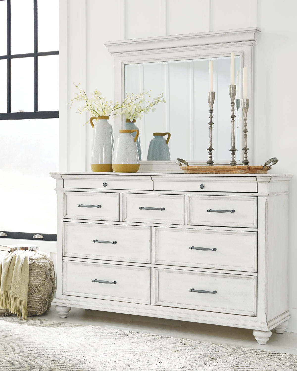 Furniture City Laplace - Ashley Furniture - Kanwyn Dresser and Mirror - Dresser and Mirror - B777B1