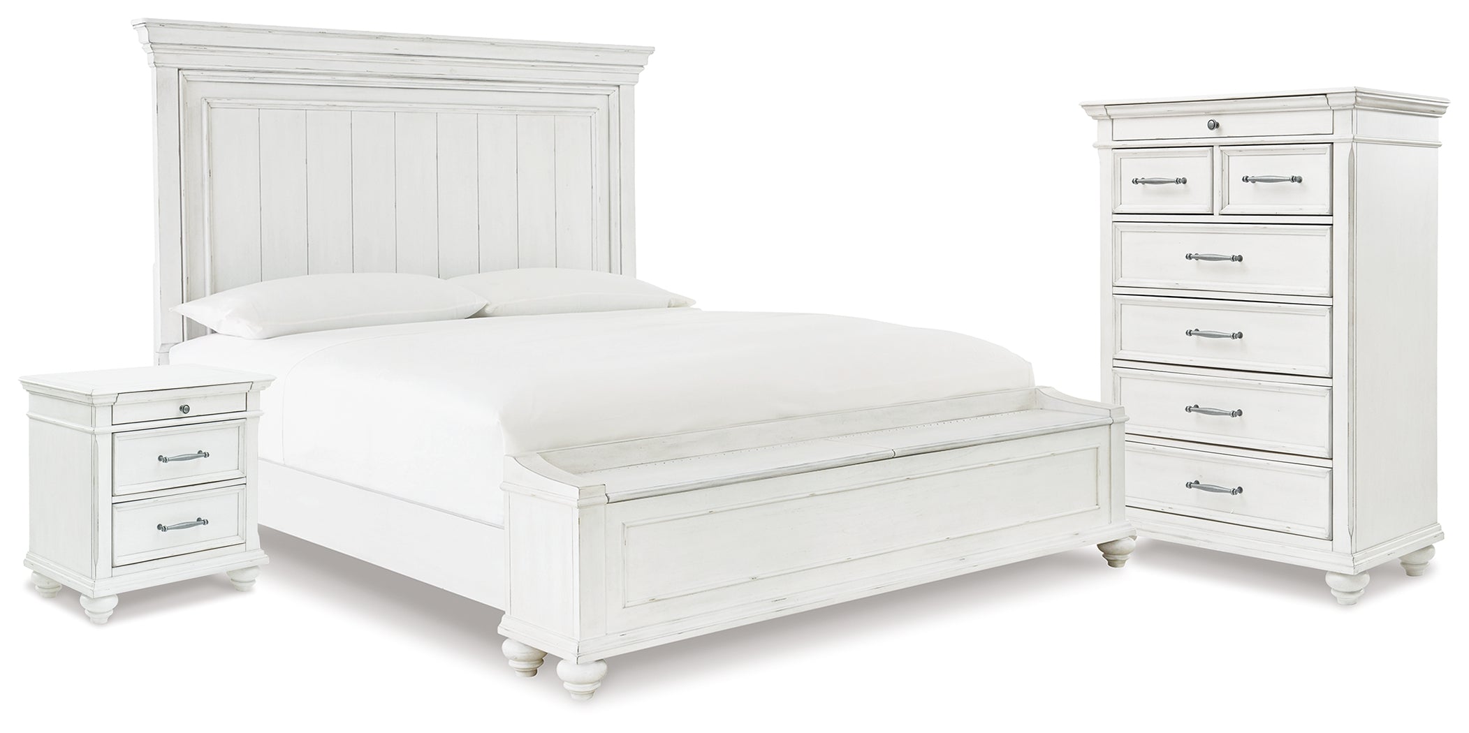 Furniture City Laplace - Ashley Furniture - Kanwyn King Panel Storage Bed, Chest and Nightstand - King Panel Storage Bed, Chest and Nightstand - B777B30