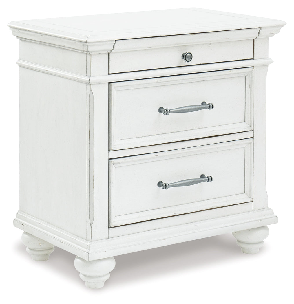 Furniture City Laplace - Ashley Furniture - Kanwyn Bedroom - Three Drawer Night Stand / Whitewash - B777-93