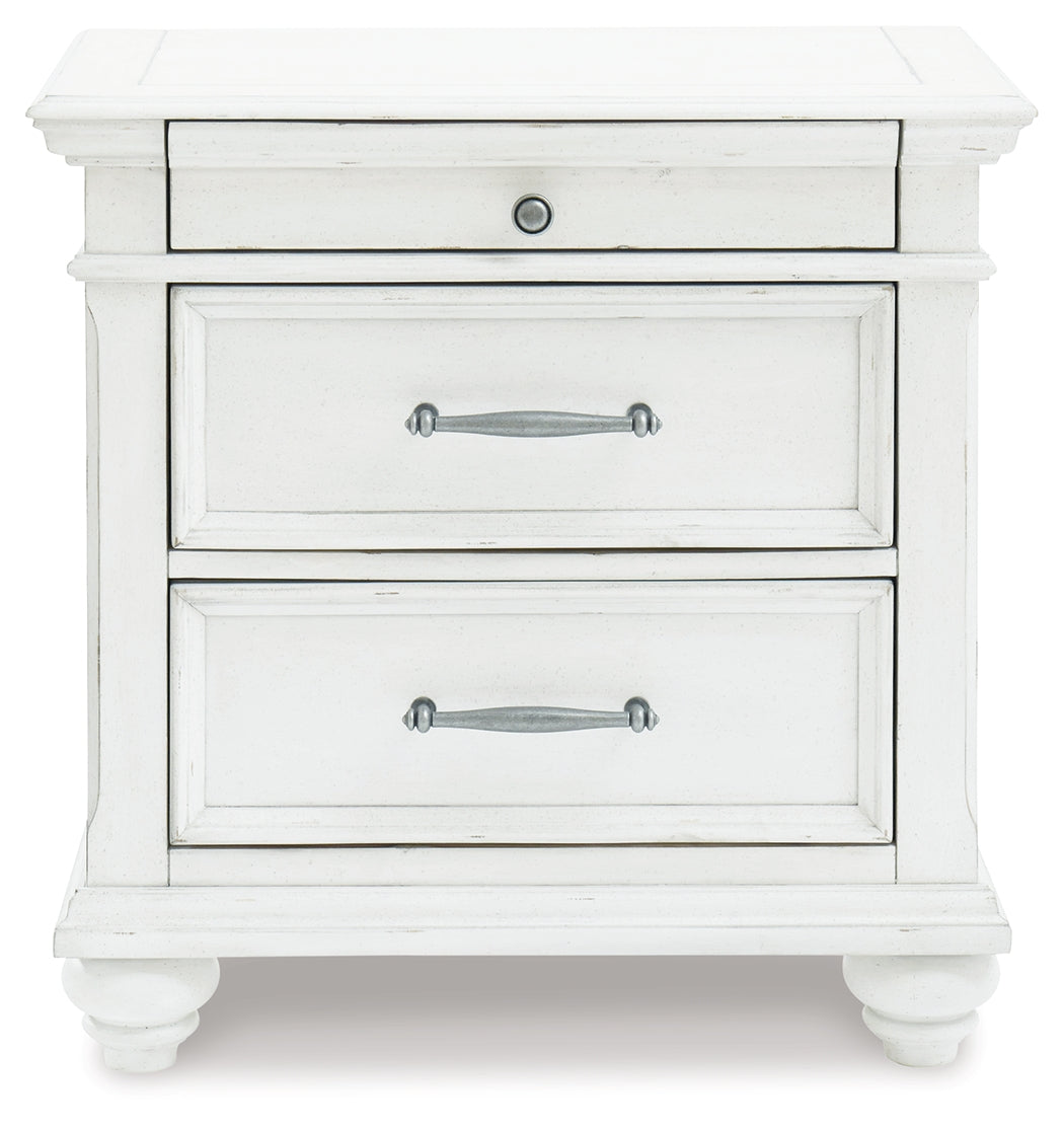 Furniture City Laplace - Ashley Furniture - Kanwyn Bedroom - Three Drawer Night Stand / Whitewash - B777-93