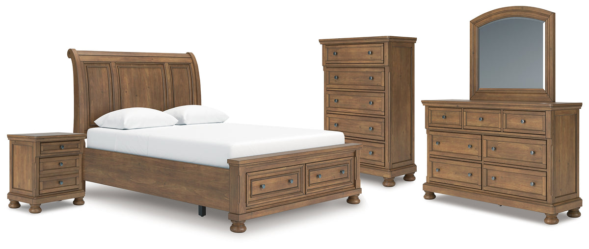 Furniture City Laplace - Ashley Furniture - Feddinger Queen Sleigh Bed, Dresser, Mirror, Chest and Nightstand - Queen Sleigh Bed, Dresser, Mirror, Chest and Nightstand - PCB779B18