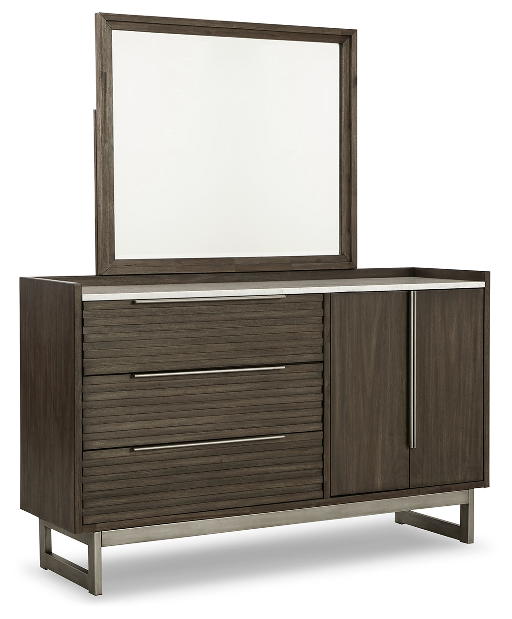 Furniture City Laplace - Ashley Furniture - Arkenton Bedroom - Dresser and Mirror / Grayish Brown - B786B1