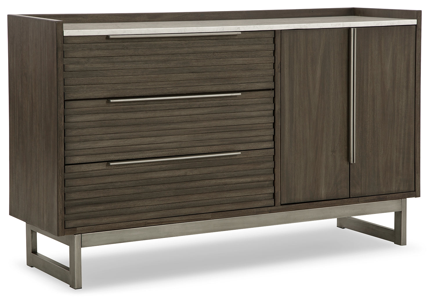 Furniture City Laplace - Ashley Furniture - Arkenton Bedroom - Five Drawer Chest / Grayish Brown/White - B786-46