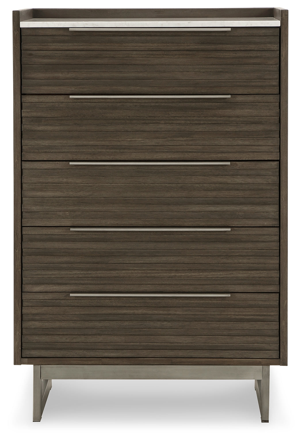 Furniture City Laplace - Ashley Furniture - Arkenton Bedroom - Five Drawer Chest / Grayish Brown/White - B786-46