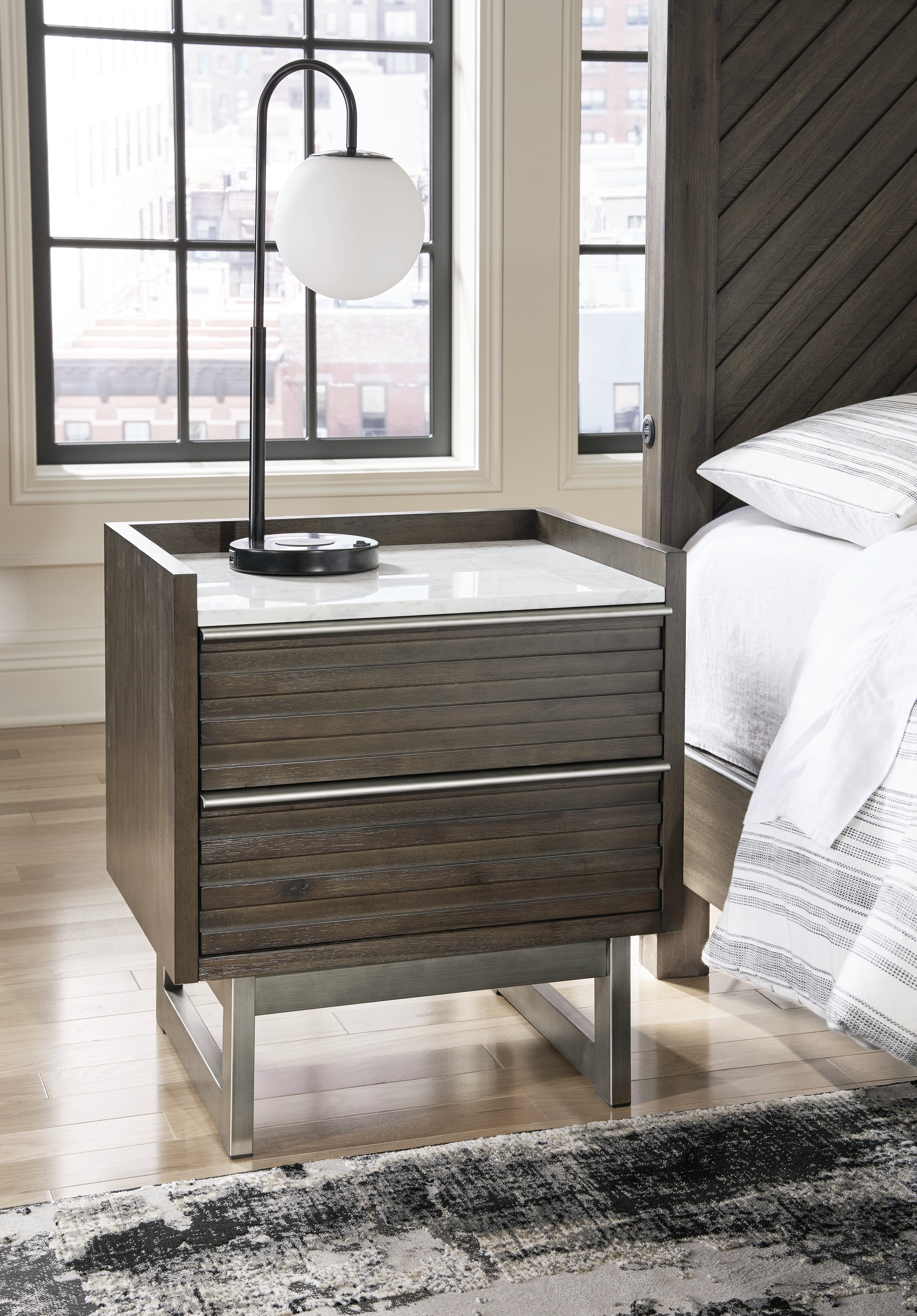 Furniture City Laplace - Ashley Furniture - Arkenton Bedroom - Two Drawer Night Stand - B786-92