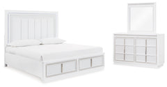 Furniture City Laplace - Ashley Furniture - Chalanna Queen Upholstered Storage Bed, Dresser and Mirror - Queen Upholstered Storage Bed, Dresser and Mirror - B822B3