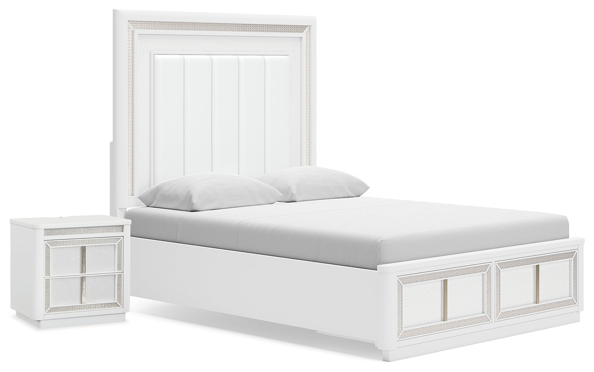 Furniture City Laplace - Ashley Furniture - Chalanna Queen Panel Storage Bed and Nightstand - Queen Panel Storage Bed and Nightstand - B822B8
