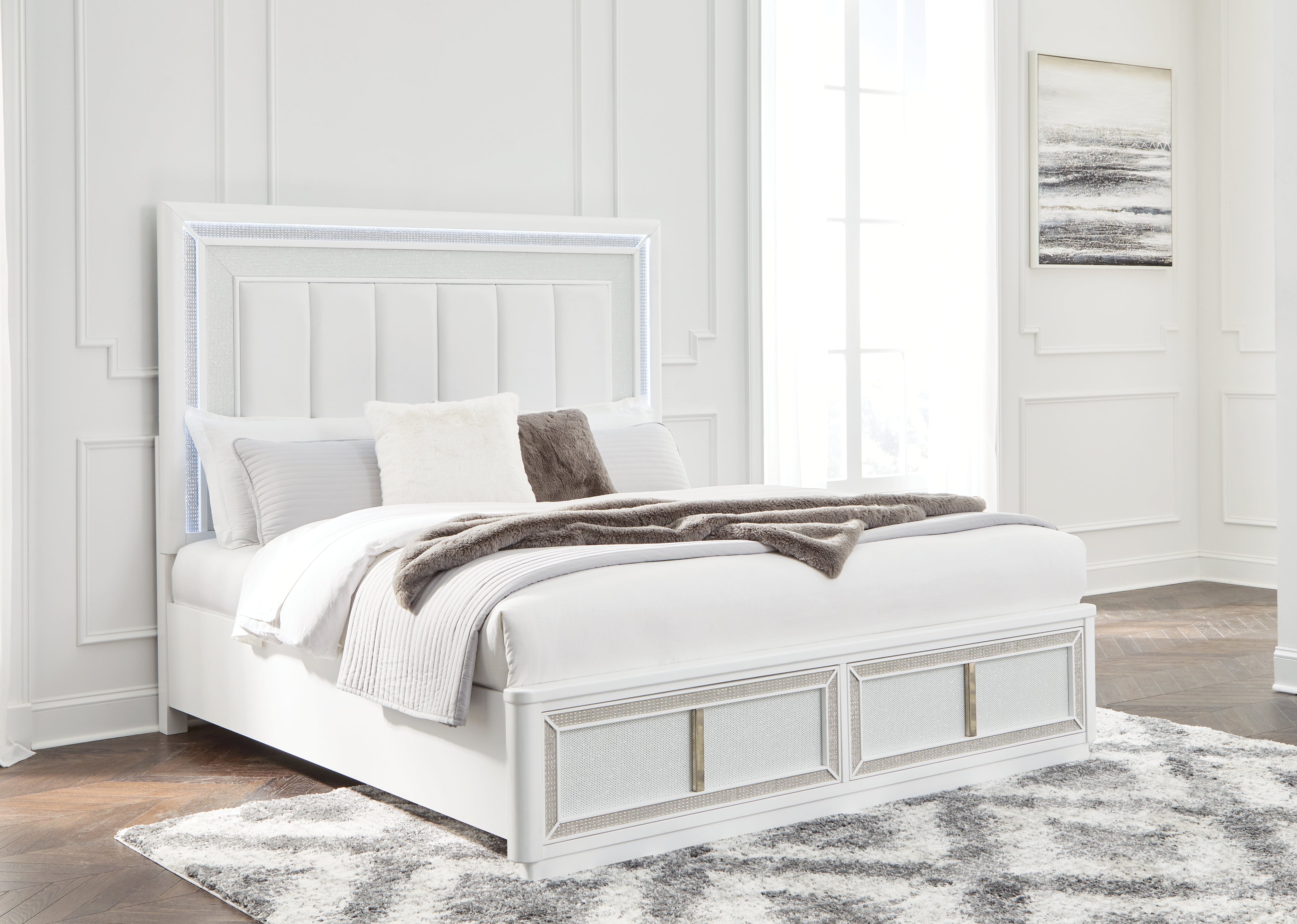Furniture City Laplace - Ashley Furniture - Chalanna Bedroom - King Upholstered Storage Bed - B822B4