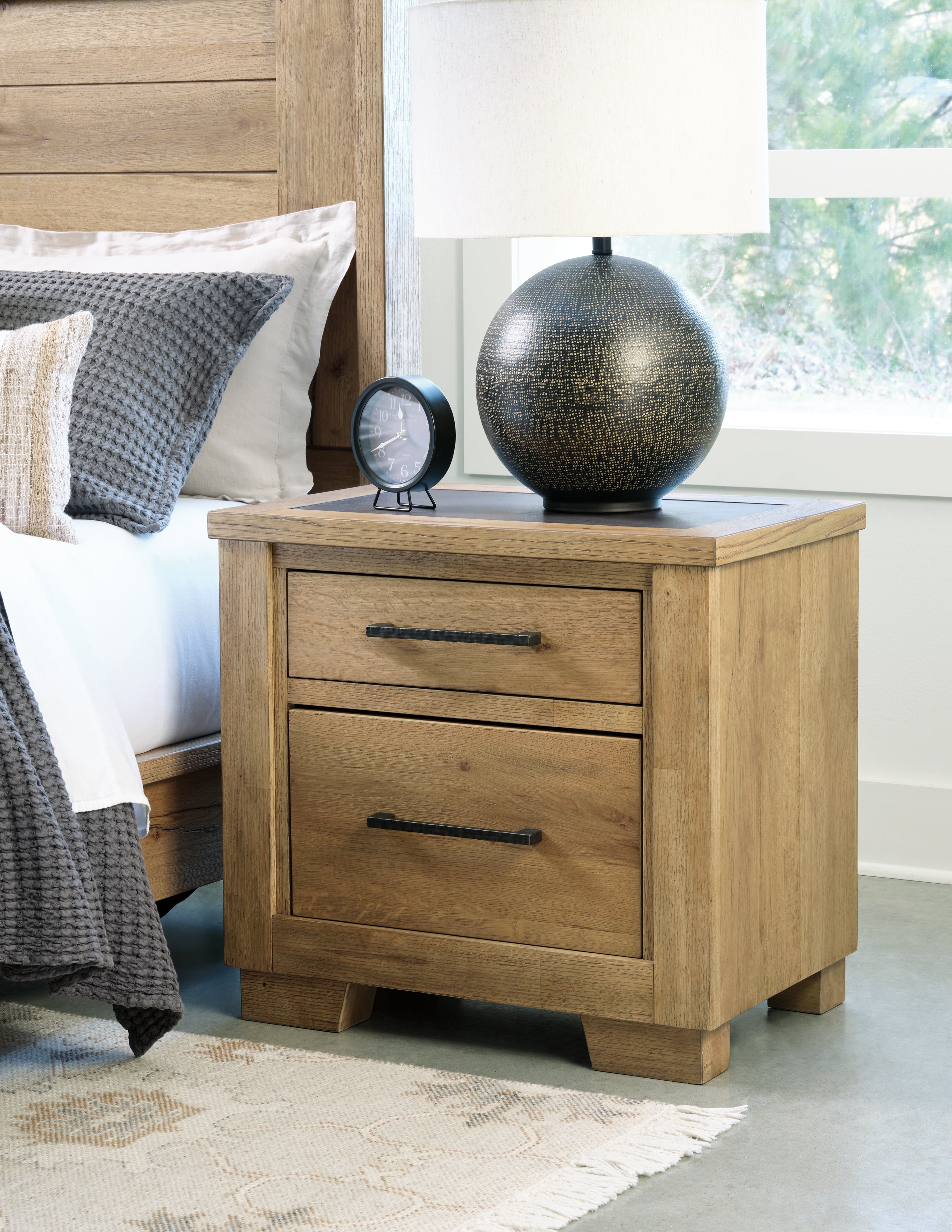 Furniture City Laplace - Ashley Furniture - Galliden Bedroom - Two Drawer Night Stand - B841-92