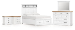 Furniture City Laplace - Ashley Furniture - Ashbryn Queen Panel Storage Bed, Dresser, Mirror and 2 Nightstands - Queen Panel Storage Bed, Dresser, Mirror and 2 Nightstands - B844B11