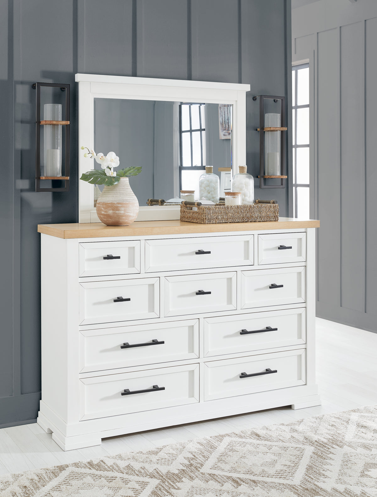 Furniture City Laplace - Ashley Furniture - Ashbryn Dresser and Mirror - Dresser and Mirror - B844B1