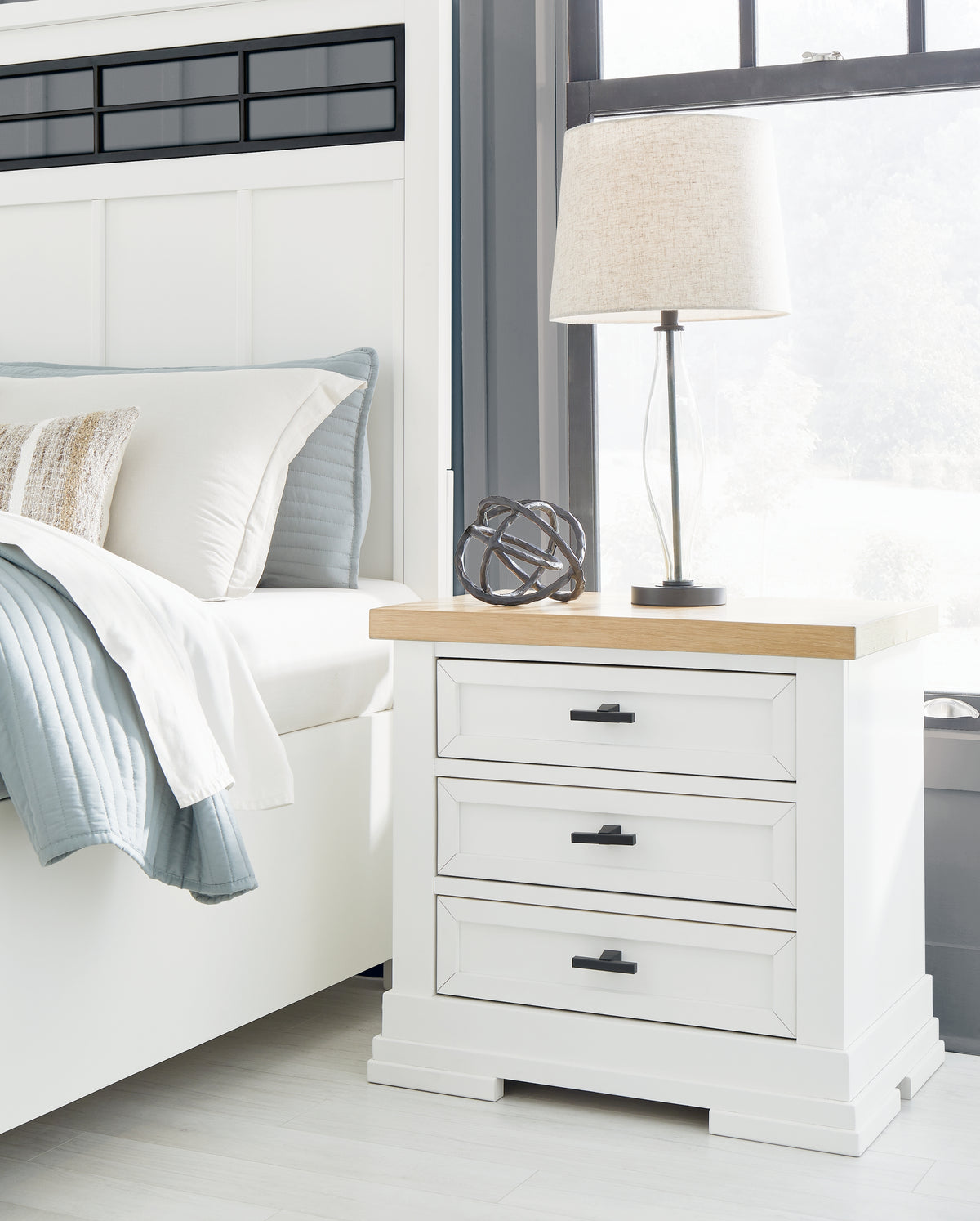 Furniture City Laplace - Ashley Furniture - Ashbryn Nightstand - Three Drawer Night Stand - B844-93