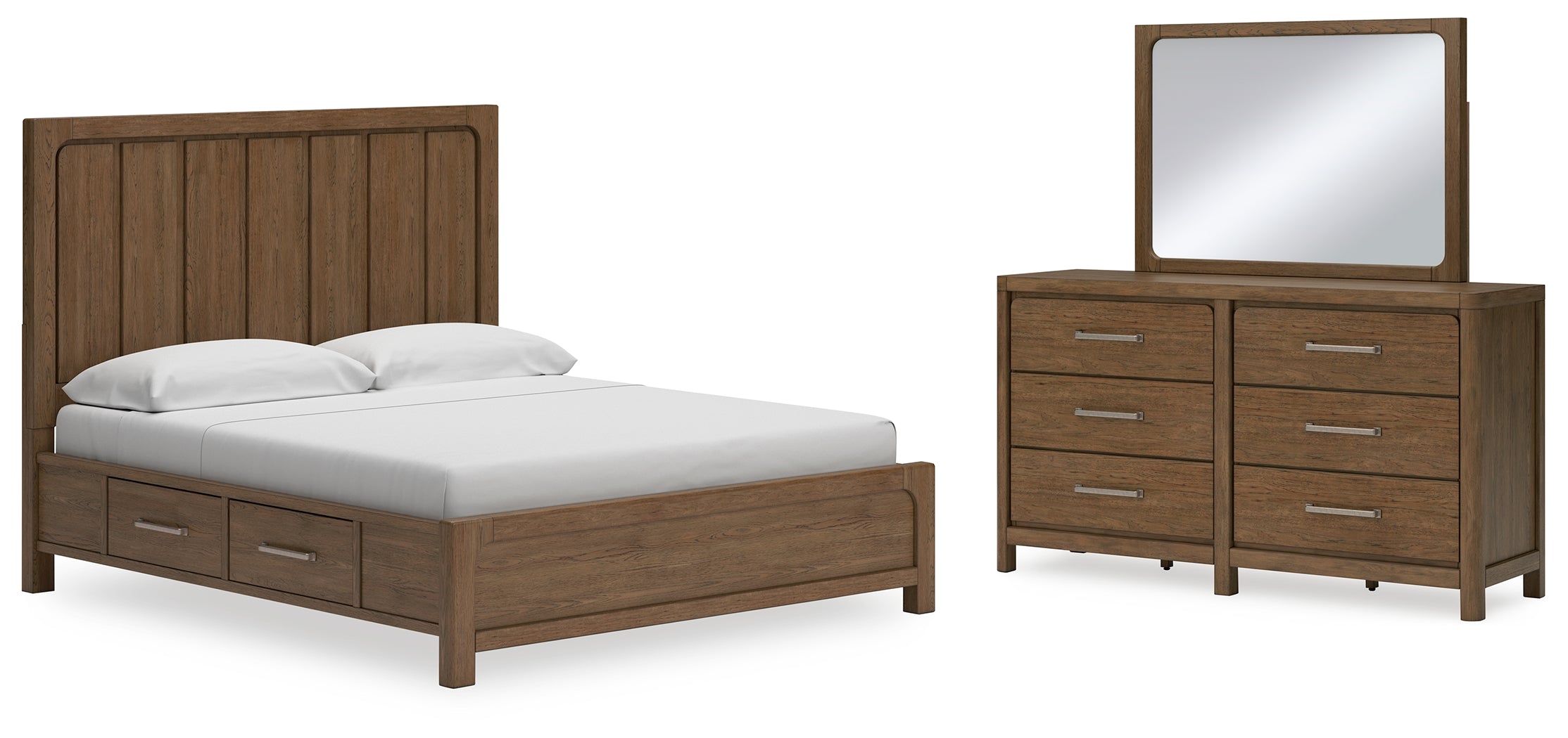 Furniture City Laplace - Ashley Furniture - Cabalynn California King Panel Bed with Storage, Dresser and Mirror - California King Panel Bed with Storage, Dresser and Mirror - B974B13