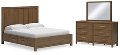 Furniture City Laplace - Ashley Furniture - Cabalynn King Panel Bed with Storage, Dresser and Mirror - King Panel Bed with Storage, Dresser and Mirror - B974B12