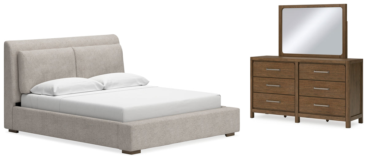 Furniture City Laplace - Ashley Furniture - Cabalynn California King Upholstered Bed, Dresser and Mirror - California King Upholstered Bed, Dresser and Mirror - B974B11