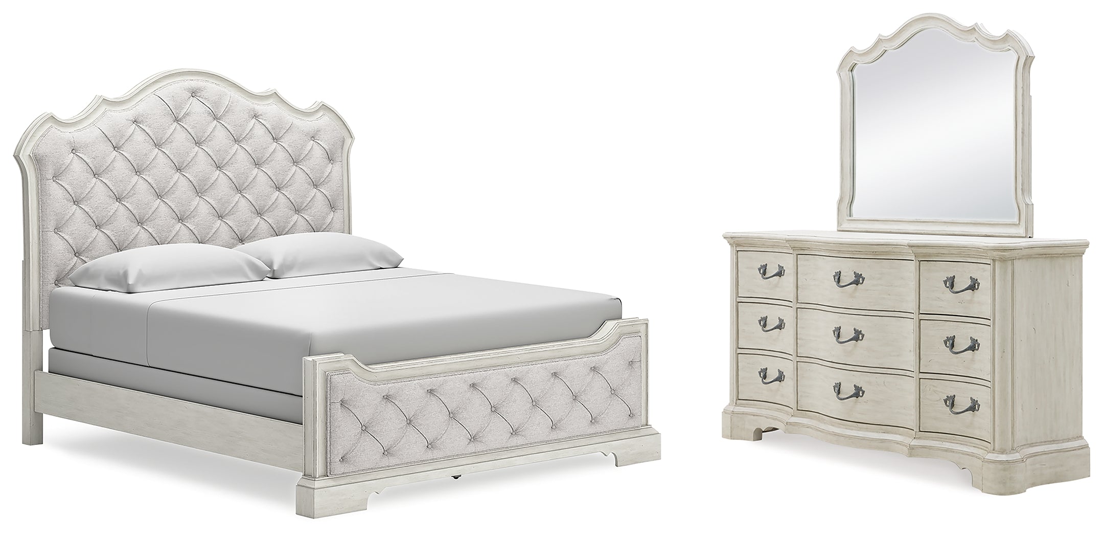 Furniture City Laplace - Ashley Furniture - Arlendyne California King Upholstered Bed, Dresser and Mirror - California King Upholstered Bed, Dresser and Mirror - B980B10