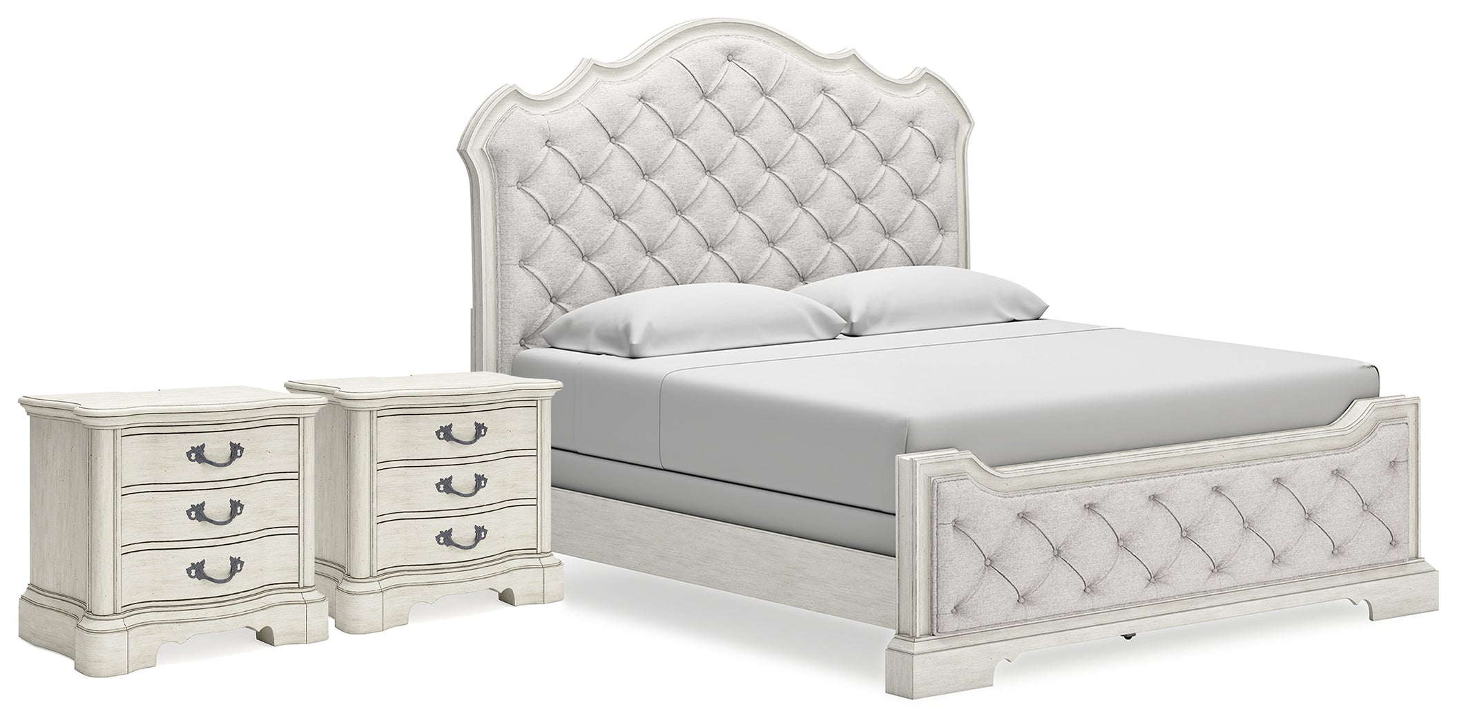Furniture City Laplace - Ashley Furniture - Arlendyne King Panel Bed and 2 Nightstands - King Panel Bed and 2 Nightstands - B980B13