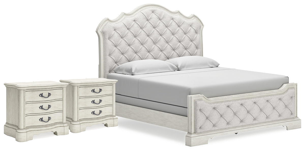 Furniture City Laplace - Ashley Furniture - Arlendyne King Panel Bed and 2 Nightstands - King Panel Bed and 2 Nightstands - B980B13