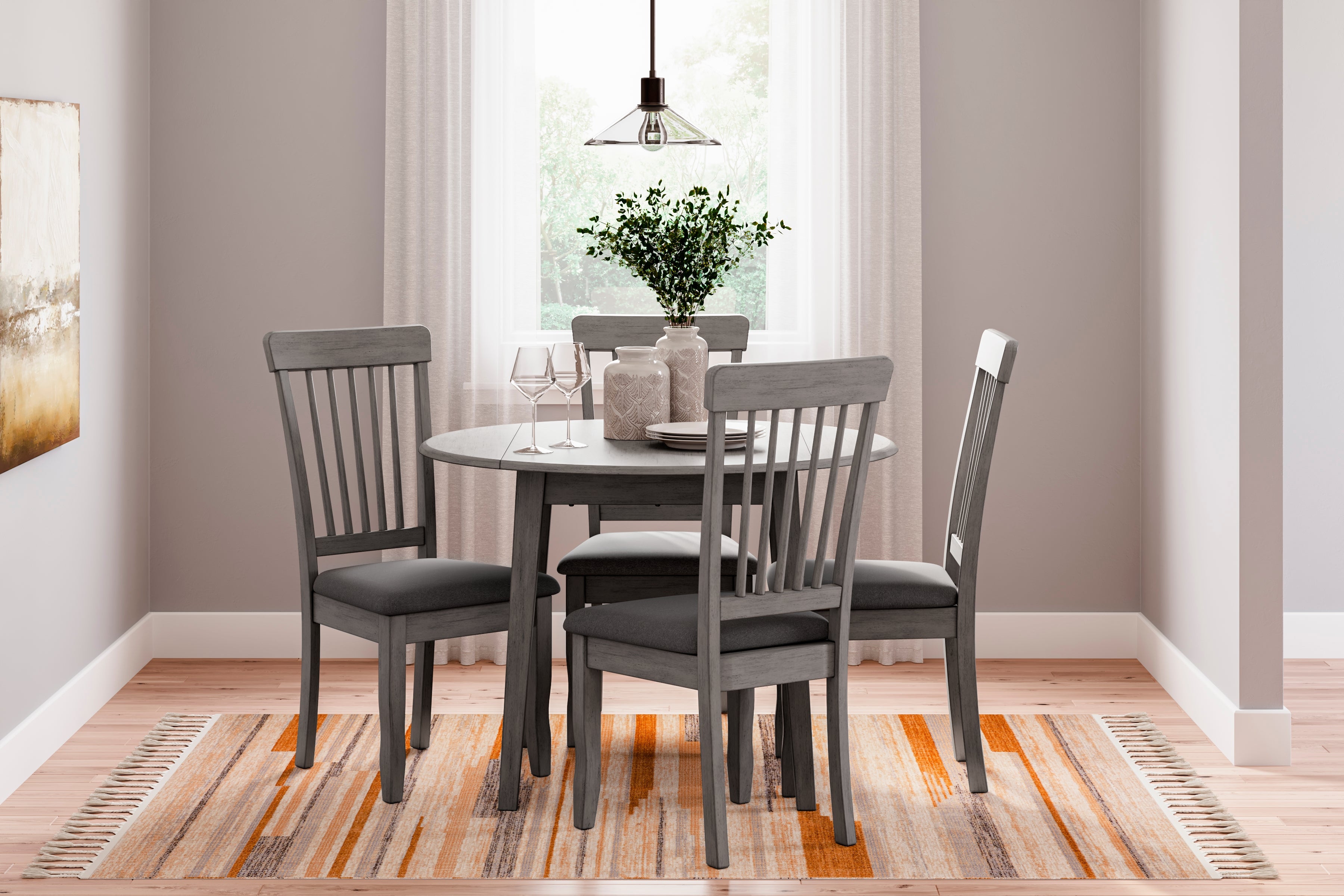 Furniture City Laplace - Ashley Furniture - Shullden Dining Room - Round DRM Drop Leaf Table - D194-15