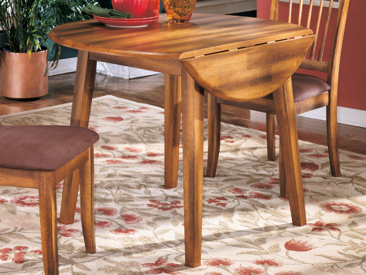 Furniture City Laplace - Ashley Furniture - Berringer Dining Room - Round DRM Drop Leaf Table / Rustic Brown - D199-15