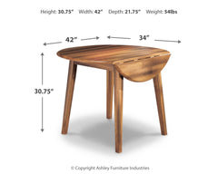 Furniture City Laplace - Ashley Furniture - Berringer Dining Room - Round DRM Drop Leaf Table / Rustic Brown - D199-15