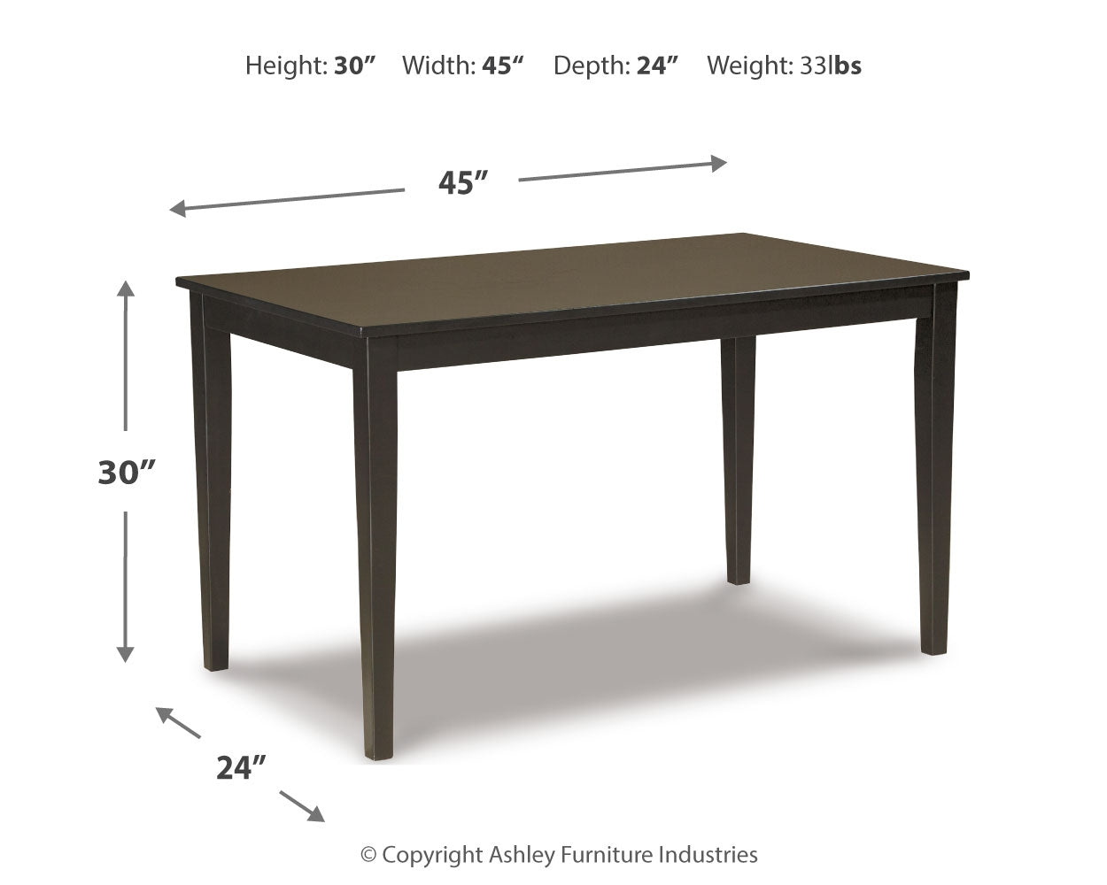 Furniture City Laplace - Ashley Furniture - Kimonte Dining Room - Rectangular Dining Room Table - D250-25