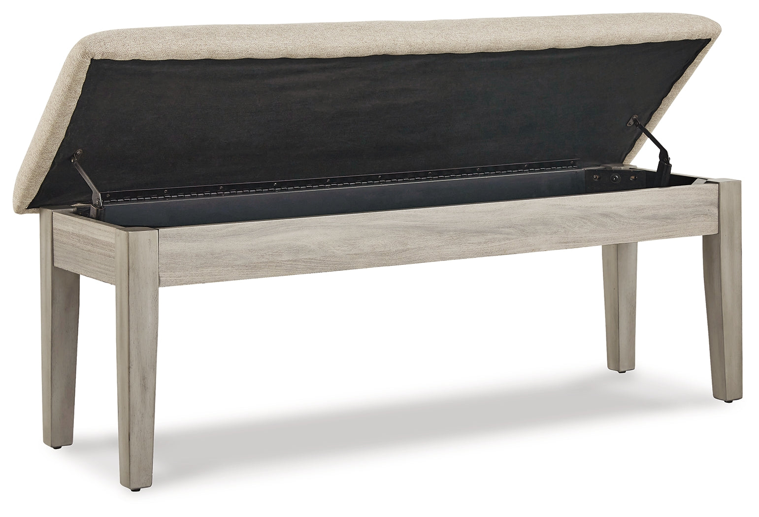 Furniture City Laplace - Ashley Furniture - Parellen Dining Room - Upholstered Storage Bench / Beige/Gray - D291-00