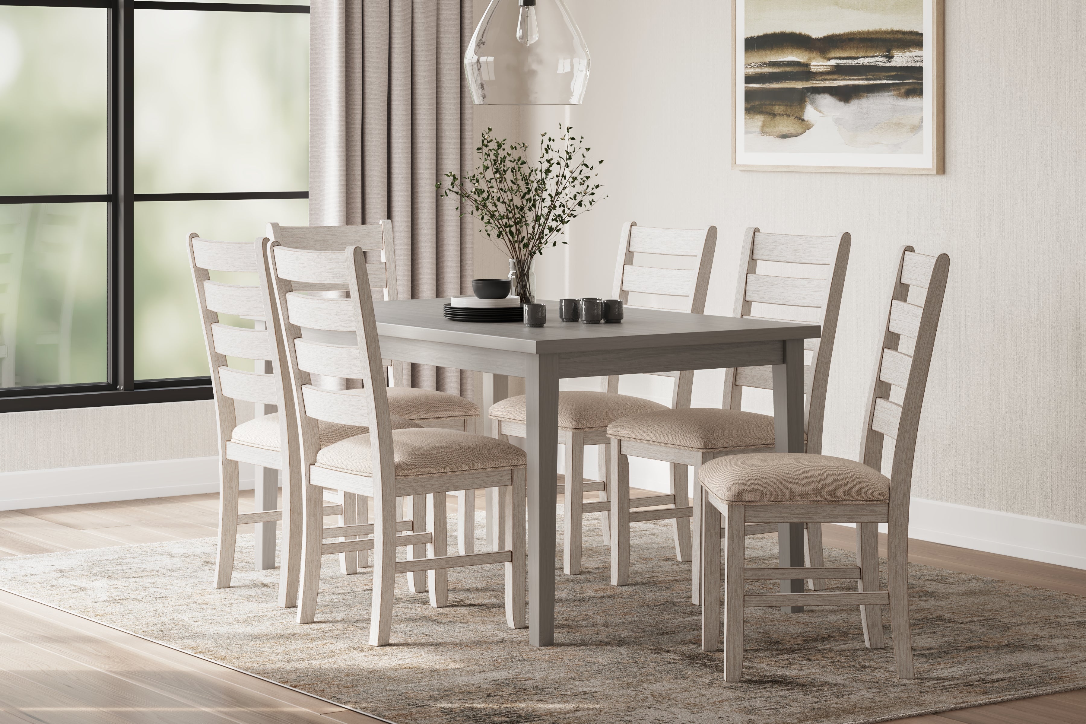 Furniture City Laplace - Ashley Furniture - Parellen Dining Room - Upholstered Storage Bench / Beige/Gray - D291-00