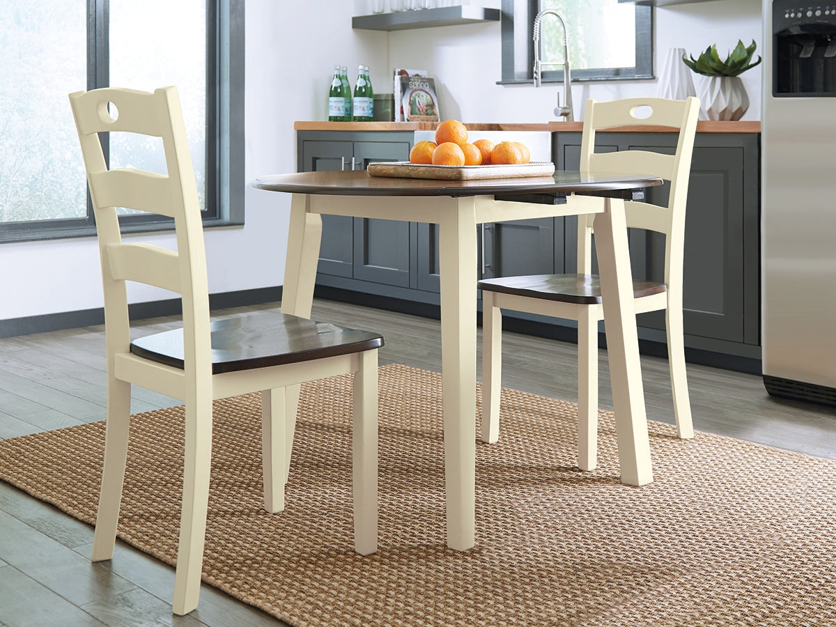 Furniture City Laplace - Ashley Furniture - Woodanville Dining Room - Round DRM Drop Leaf Table / Cream/Brown - D335-15