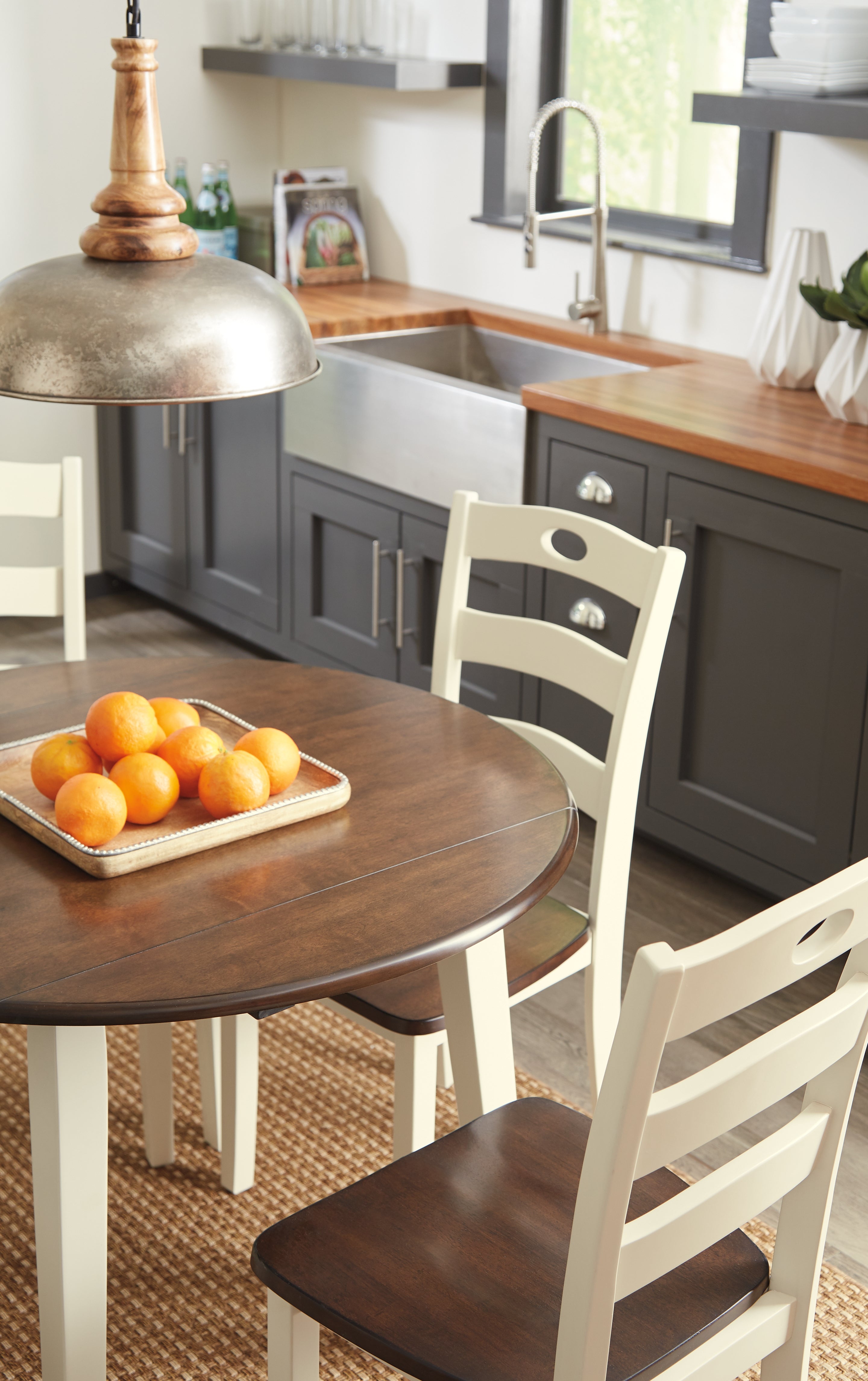 Furniture City Laplace - Ashley Furniture - Woodanville Dining Room - Round DRM Drop Leaf Table - D335-15