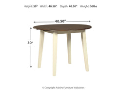 Furniture City Laplace - Ashley Furniture - Woodanville Dining Room - Round DRM Drop Leaf Table / Cream/Brown - D335-15