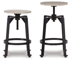 Furniture City Laplace - Ashley Furniture - Karisslyn Dining Room - Counter Height Stool (Set of 2) / Whitewash/Black - D336-024X2
