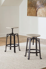 Furniture City Laplace - Ashley Furniture - Karisslyn Dining Room - Counter Height Stool (Set of 2) / Whitewash/Black - D336-024X2