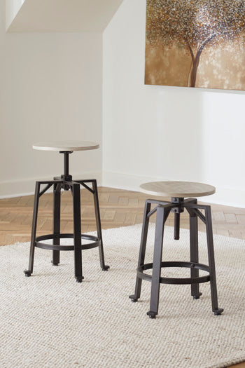 Furniture City Laplace - Ashley Furniture - Karisslyn Dining Room - Counter Height Stool (Set of 2) / Whitewash/Black - D336-024X2