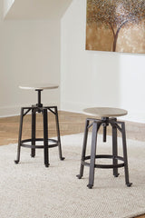 Furniture City Laplace - Ashley Furniture - Karisslyn Dining Room - Counter Height Stool (Set of 2) / Whitewash/Black - D336-024X2