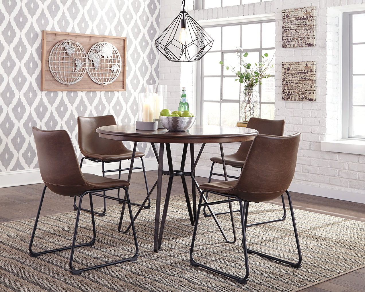 Furniture City Laplace - Ashley Furniture - Centiar Dining Room - Round Dining Room Table / Two-tone Brown - D372-15