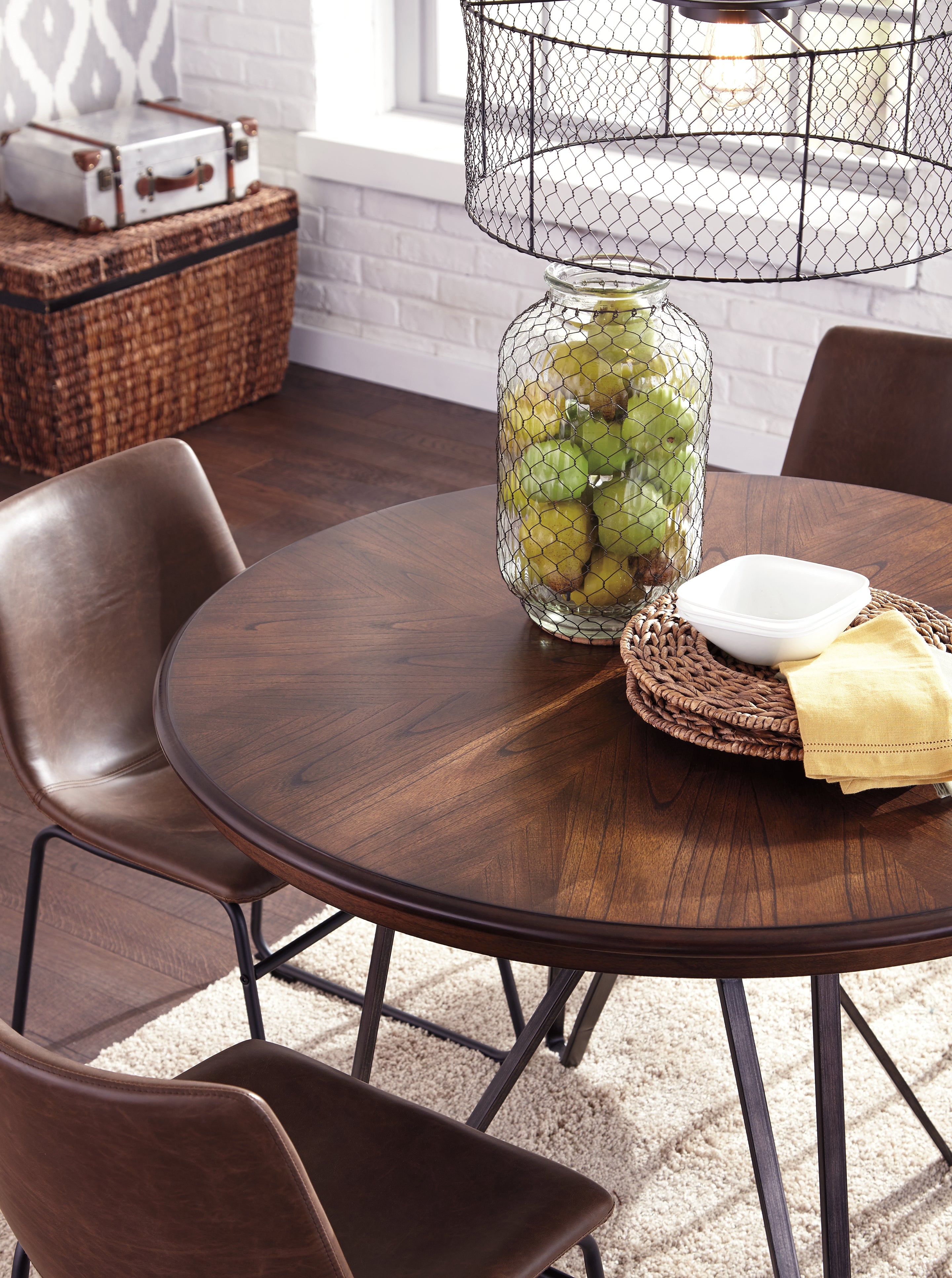 Furniture City Laplace - Ashley Furniture - Centiar Dining Room - Round Dining Room Table / Two-tone Brown - D372-15