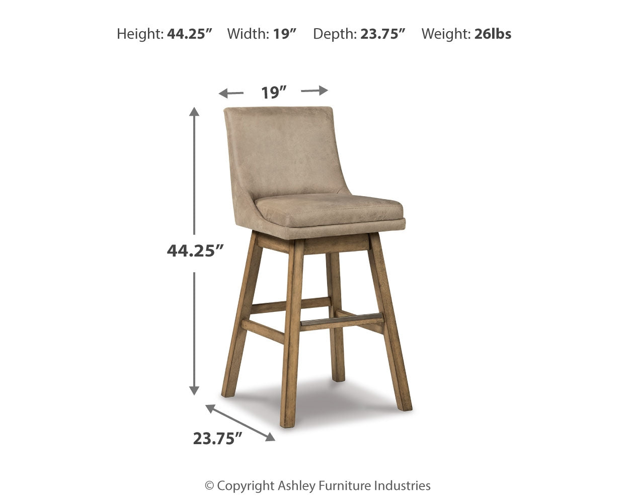 Furniture City Laplace - Ashley Furniture - Tallenger Dining Room - Bar Height Bar Stool (Set of 2) - D380-530X2