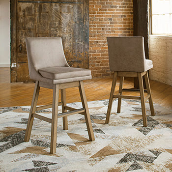Furniture City Laplace - Ashley Furniture - Tallenger Dining Room - Bar Height Bar Stool (Set of 2) / Beige - D380-530X2