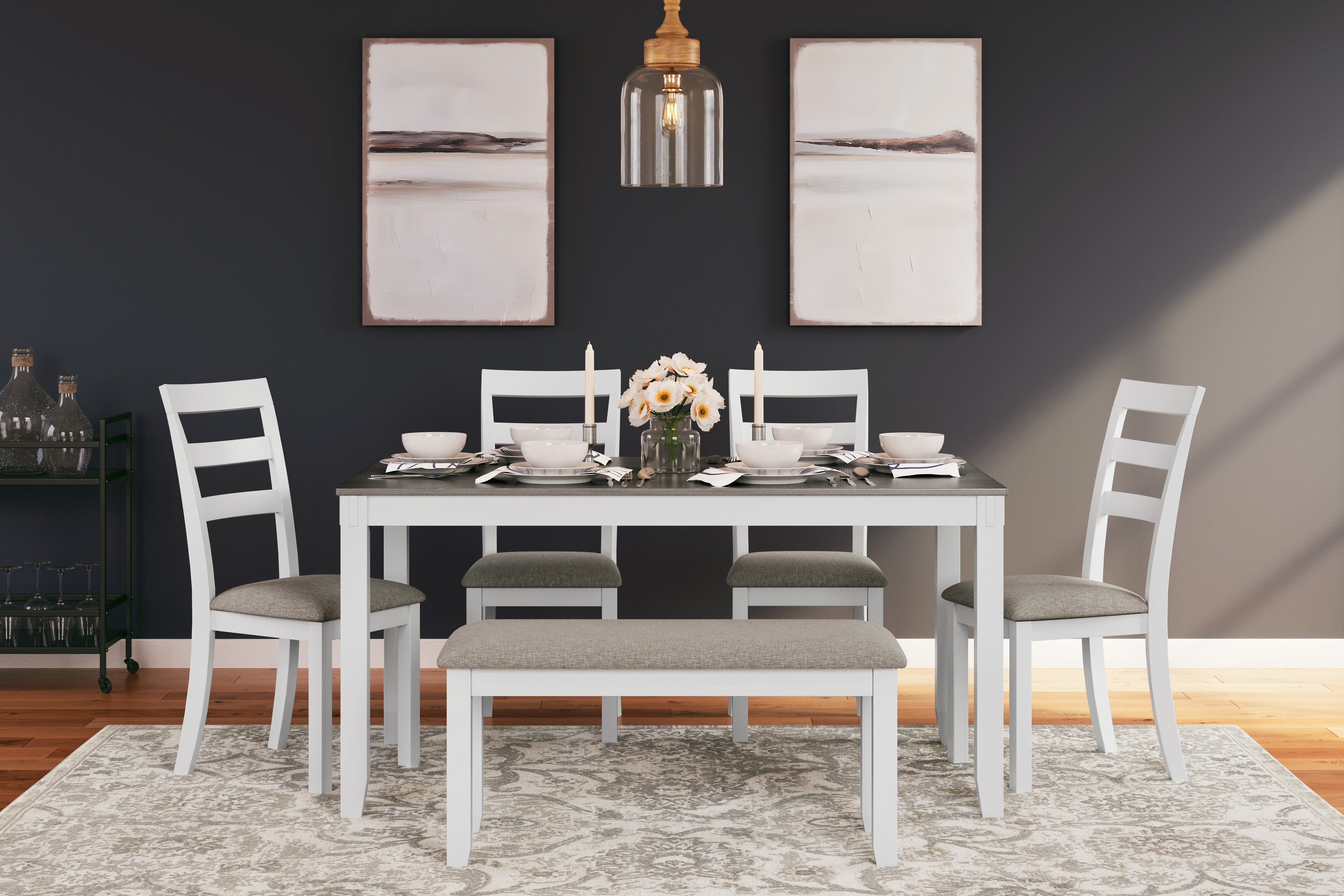 Furniture City Laplace - Ashley Furniture - Stonehollow Dining Room - RECT DRM Table Set (6/CN) - D382-325
