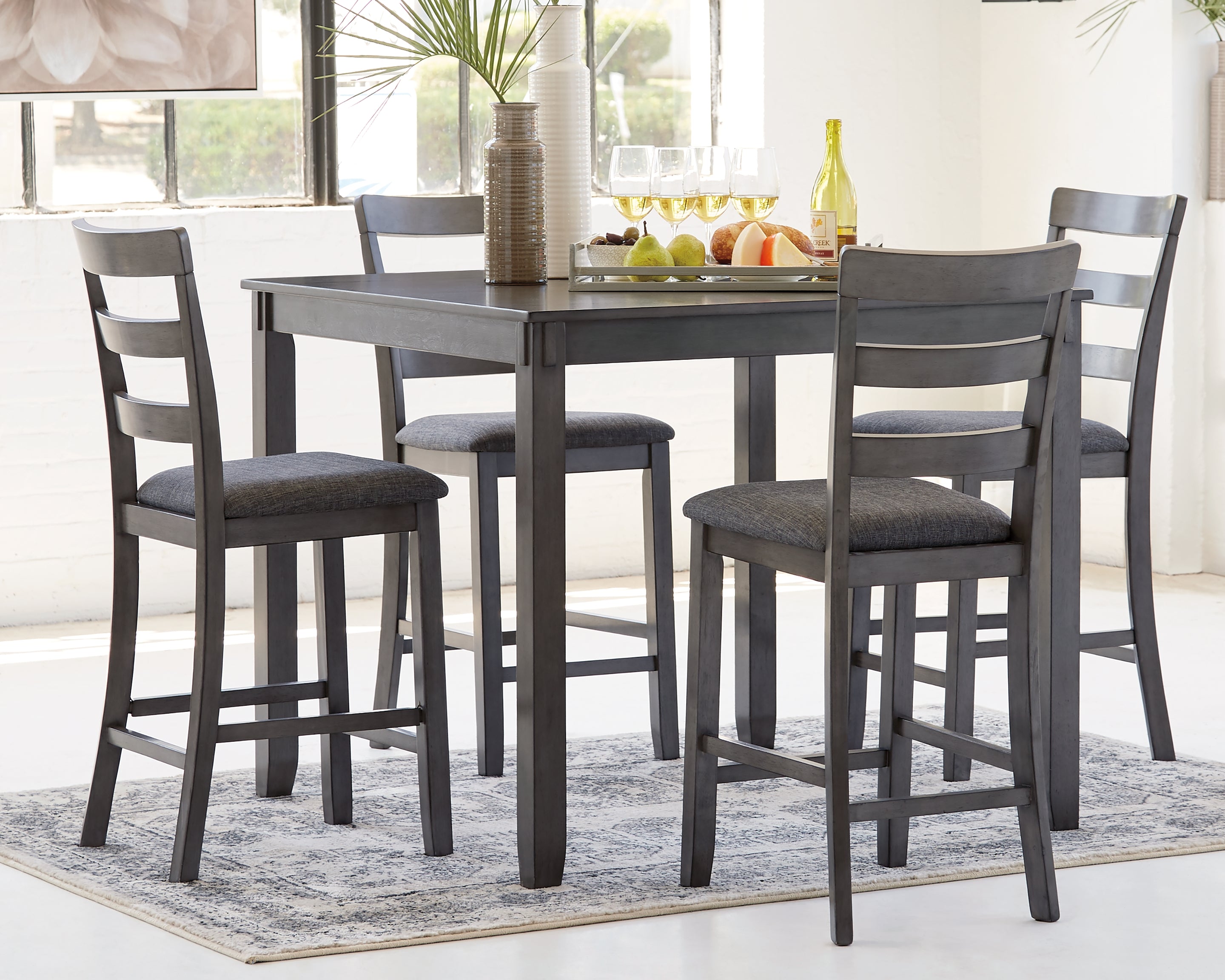 Furniture City Laplace - Ashley Furniture - Bridson Dining Room - RECT DRM Table Set (6/CN) / Gray - D383-325