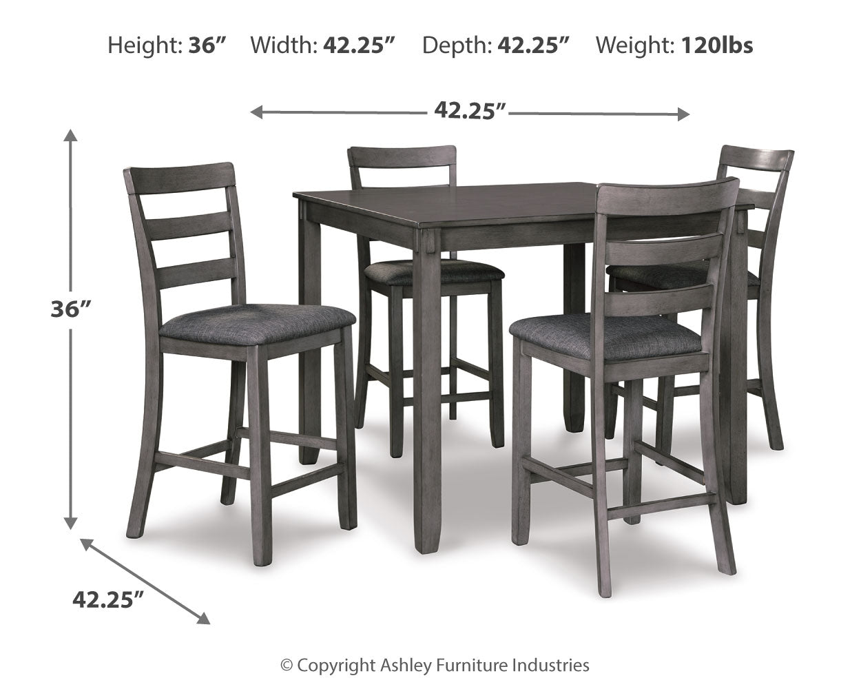 Furniture City Laplace - Ashley Furniture - Bridson Dining Room - RECT DRM Table Set (6/CN) / Gray - D383-325