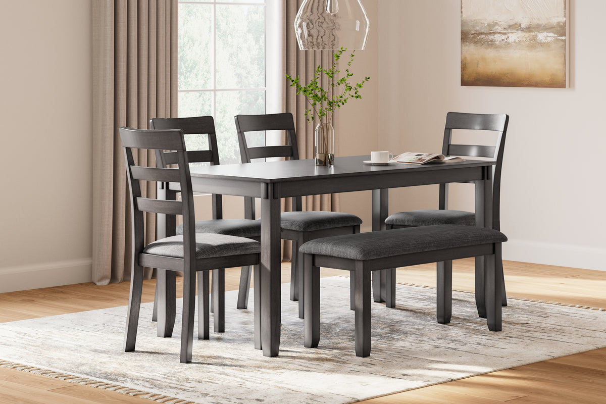 Furniture City Laplace - Ashley Furniture - Bridson Dining Table and Chairs with Bench (Set of 6) - RECT DRM Table Set (6/CN) - D383-325
