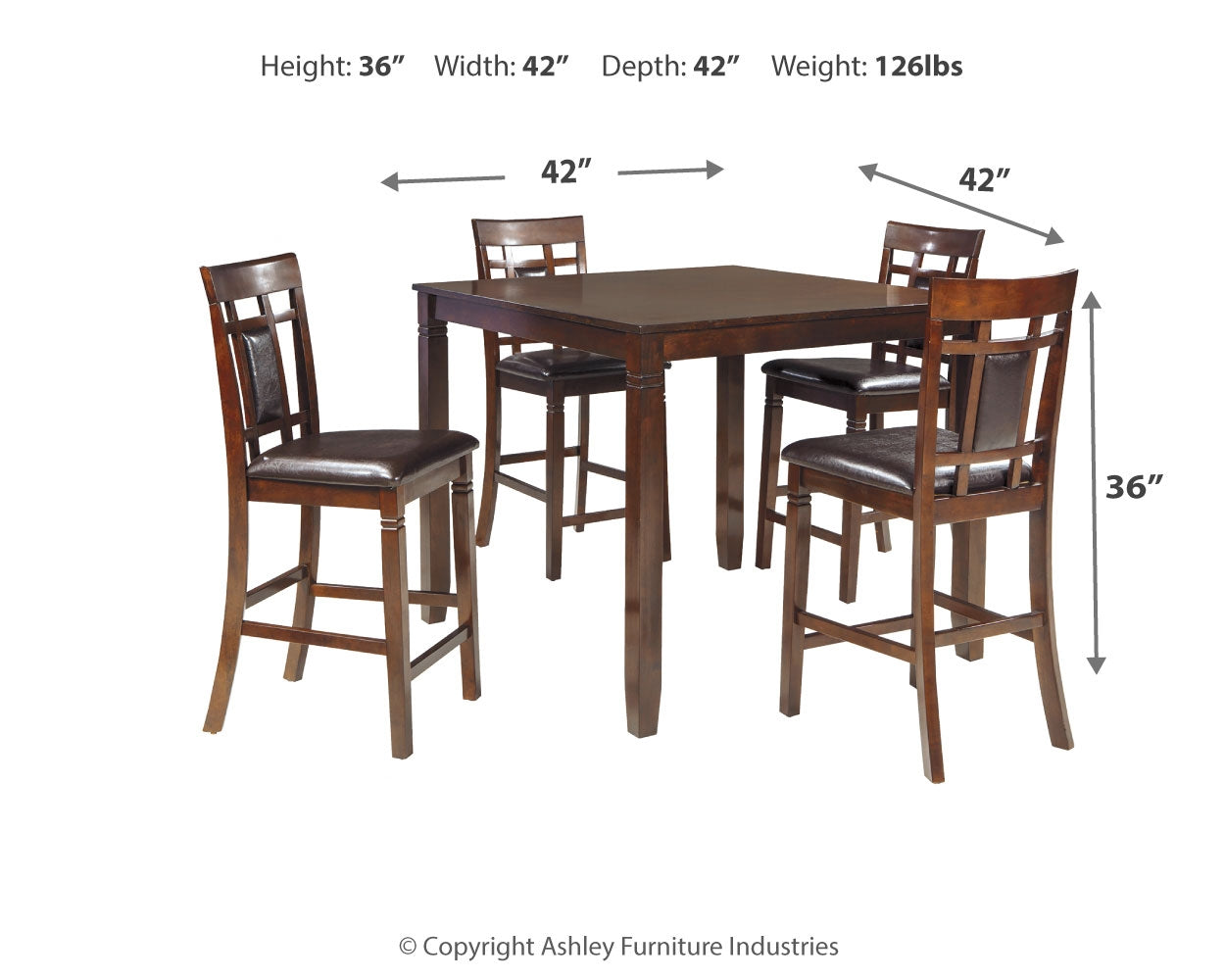 Furniture City Laplace - Ashley Furniture - Bennox Dining Room - Dining Room Table Set (6/CN) / Brown - D384-325