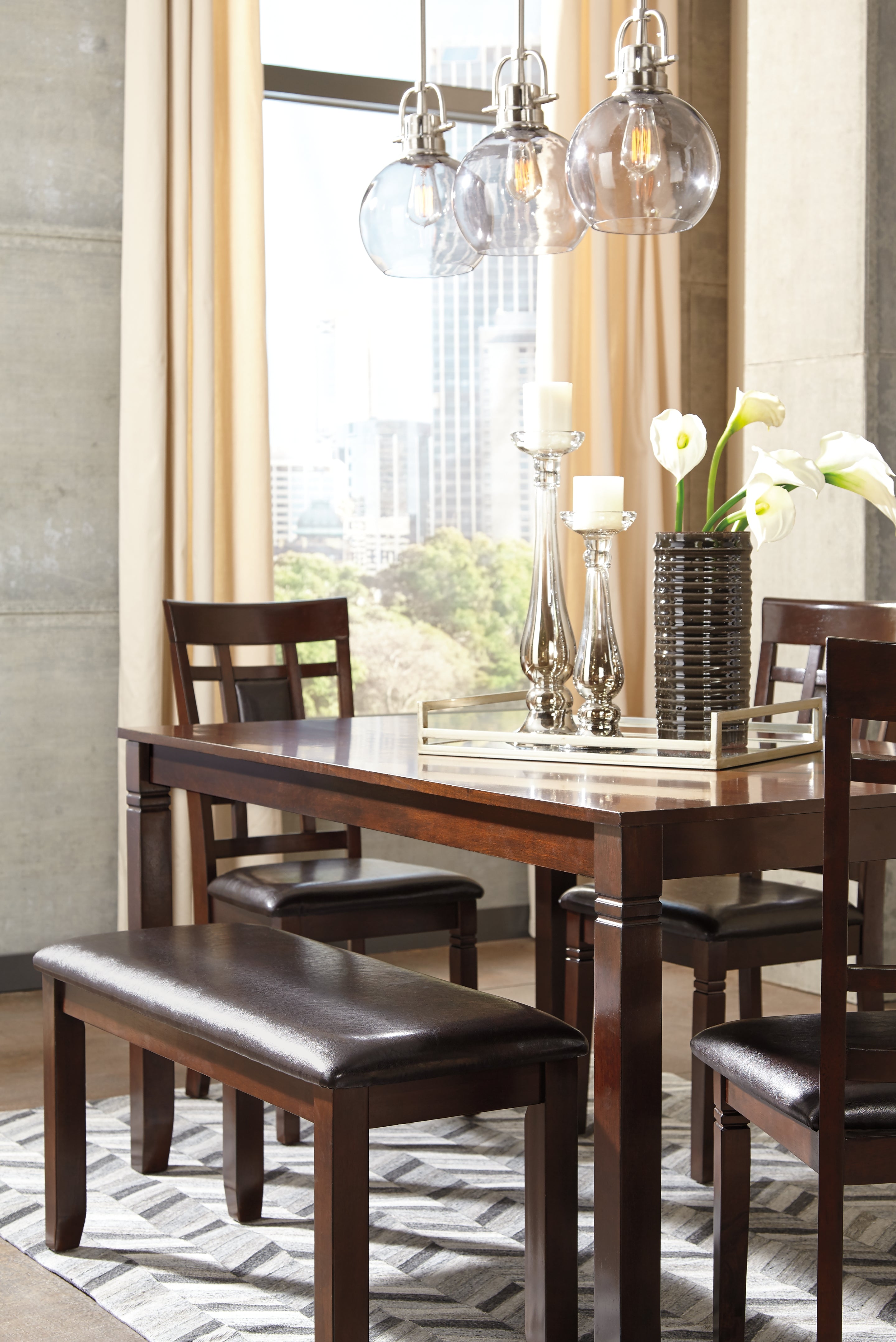 Furniture City Laplace - Ashley Furniture - Bennox Dining Room - Dining Room Table Set (6/CN) / Brown - D384-325