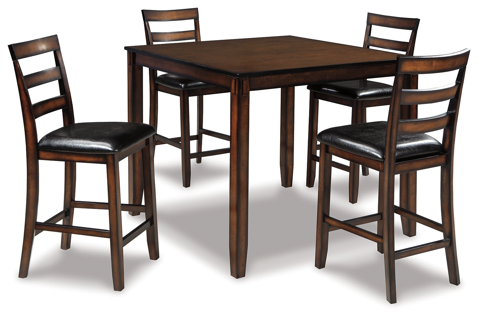 Furniture City Laplace - Ashley Furniture - Coviar Dining Room - DRM Counter Table Set (5/CN) / Brown - D385-223