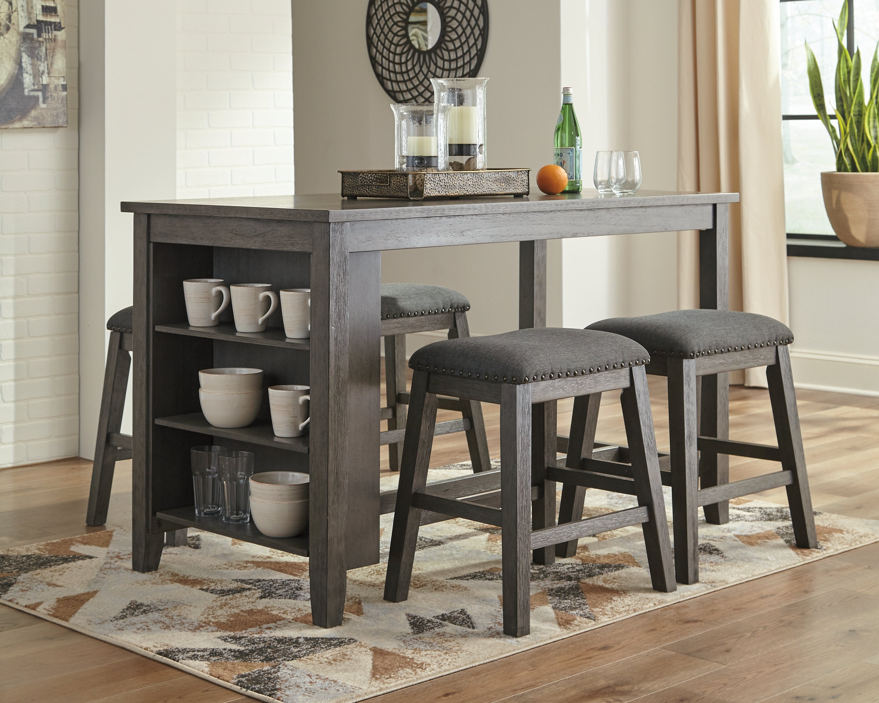 Furniture City Laplace - Ashley Furniture - Caitbrook Dining Room - RECT DRM Table Set (7/CN) / Gray - D388-425