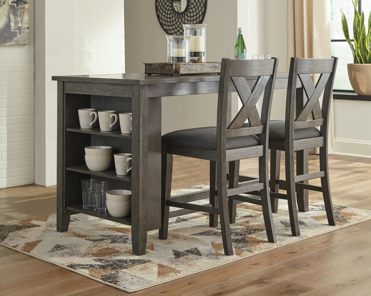 Furniture City Laplace - Ashley Furniture - Caitbrook Counter Height Dining Table and 2 Barstools - Counter Height Dining Table and 2 Barstools / Gray - D388D5